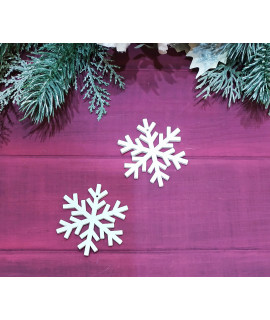  Новорічний декор із дерева "Сніжинка" (розмір 60х60 мм)