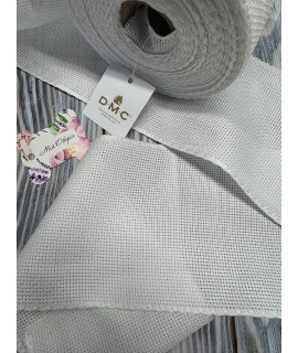 DMC DG647 White Galon Aida 16ct 10cm × 20m