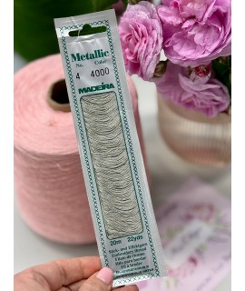 Металізована нитка  Madeira Metallic N4 4000 , silver dust