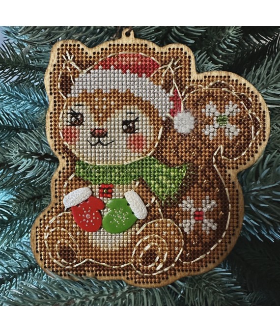 Gingerbread Squirrel — Christmas Ornament Cross Stitch Kit