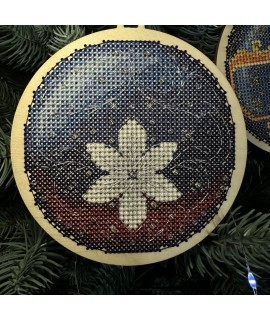 Silver Ornament — Cross Stitch & Beadwork Kit (Wooden Base)