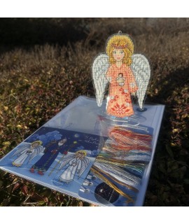 Angel’s Gift — Cross Stitch & Beadwork Kit (Clear Acrylic Base)