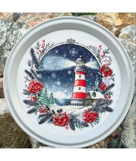 Winter Lighthouse — Cross Stitch Kit (Aida 16 / Evenweave 32)