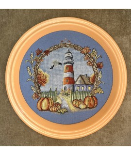 Autumn Lighthouse — Cross Stitch Kit (Aida 16 / Evenweave 32)