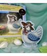 Porcelain Hen — Decorative Cross Stitch Ornament