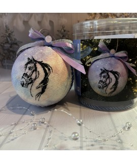 Year Symbol: Horse — Cross Stitch Ornament (Lugana 32, 10 cm)