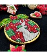 Deer Embroidery Kit — Felt, Beads & Wooden Base