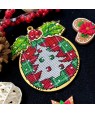 Christmas Tree Embroidery Kit — Felt, Beads & Wooden Base