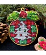 Christmas Tree Embroidery Kit — Felt, Beads & Wooden Base