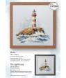 Cross-stitch kit “The Lighthouse” — red-and-white tower on the shore