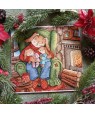 Cross-stitch kit “Cozy Dreams” — rabbits asleep by the fireplace
