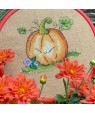 Cross-stitch kit “Pumpkid” — smiling pumpkin with flowers