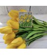 Cross-stitch kit “Tulips” — spring design with yellow flowers