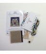 Cross-stitch kit “Winter” — house, snow, sled and “Peace to your home”