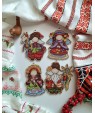 Cross-stitch kit “Gnome with a goat” — red hat and festive goat