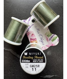 Нитка бісерна Miyuki col.11 зелена (50м)