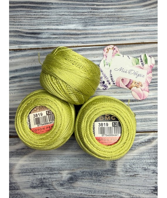DMC Perle 3819 No.12 — twisted cotton embroidery thread